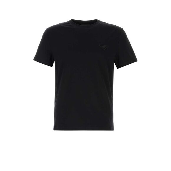 Prada Men Black Cotton T-Shirt